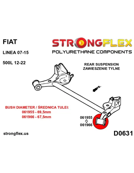 061955B: Rear beam bush 69,5mm