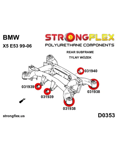 031939A: Rear diff mount - front bush SPORT