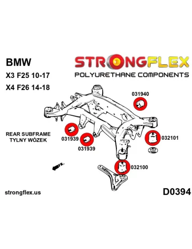 031939A: Rear diff mount - front bush SPORT