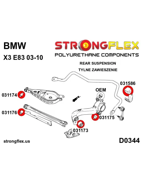 036246A: Full suspension polyurethane bush kit SPORT
