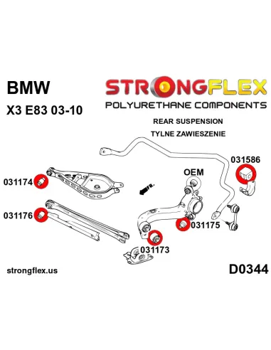 036246B: Full suspension polyurethane bush kit