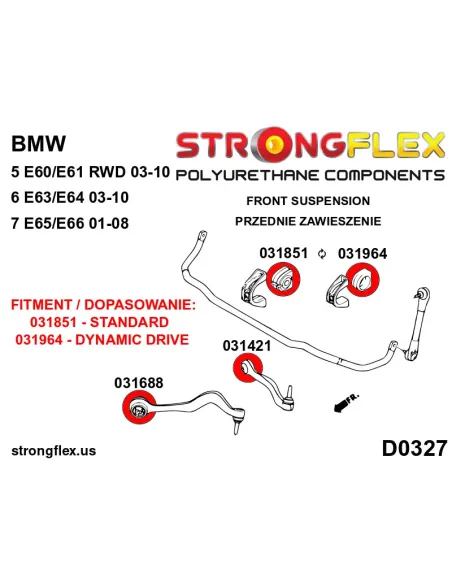 036248A: Full suspension polyurethane bush kit SPORT
