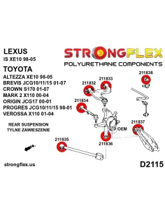 216233A: Rear suspension bush kit SPORT 2