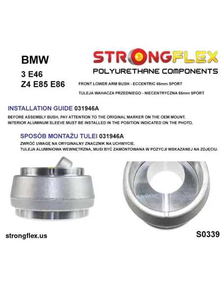 031946A: Front lower arm bush - eccentric 66mm SPORT