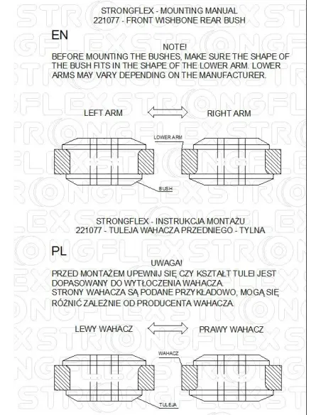 226121A: Full suspension bush kit SPORT