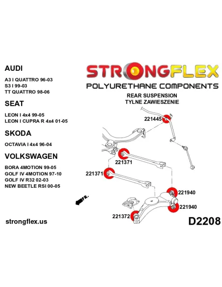 226121A: Full suspension bush kit SPORT