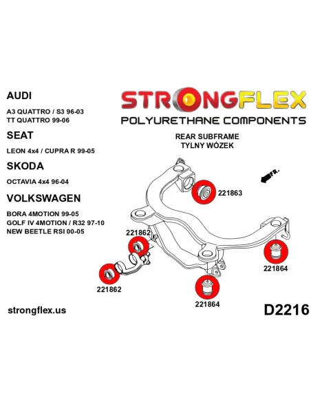 226121A: Full suspension bush kit SPORT