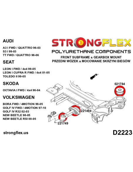 226121A: Full suspension bush kit SPORT