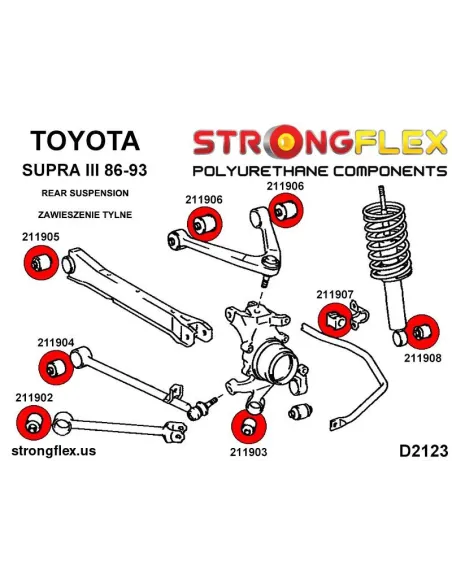 211908A: Rear shock absorber bush SPORT
