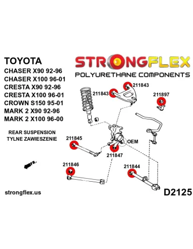 211845A: Rear suspension rod bush SPORT