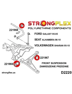 221968A: Front anti roll bar bush SPORT 2