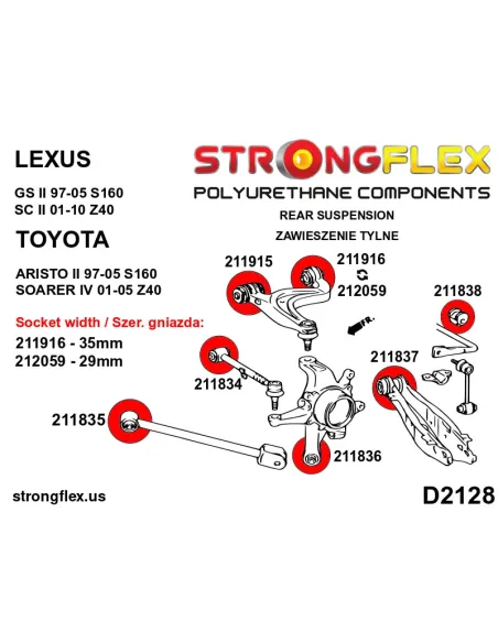 216246A: Full suspension bush kit SPORT