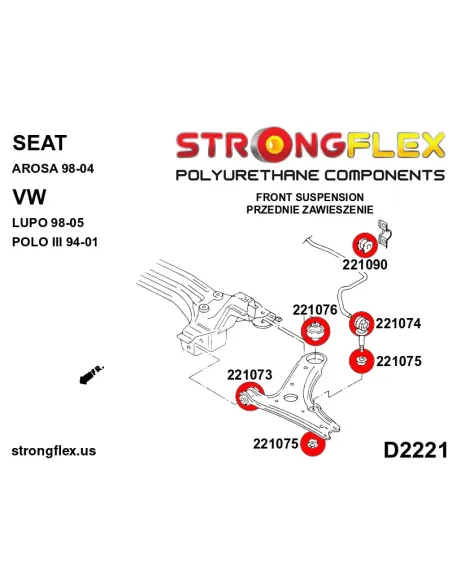 221090B: Front anti roll bar bush