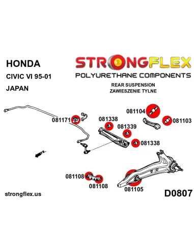 081338A: Outer arm to hub bush and inner track arm bush SPORT