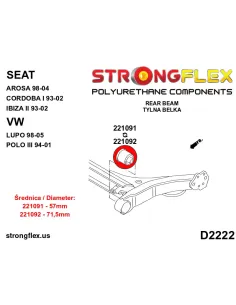 221092B: Rear beam bush 71,5mm 2
