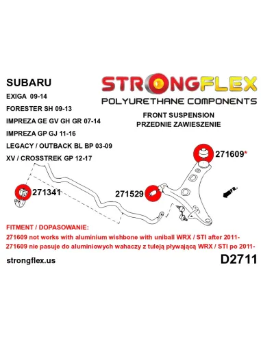 276160A: Full suspension bush kit SPORT