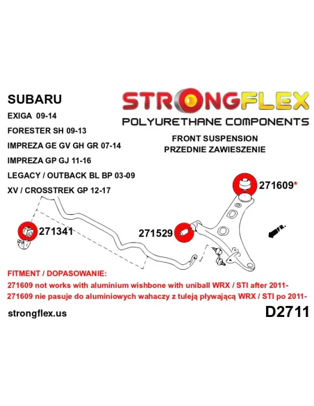 276160A: Full suspension bush kit SPORT