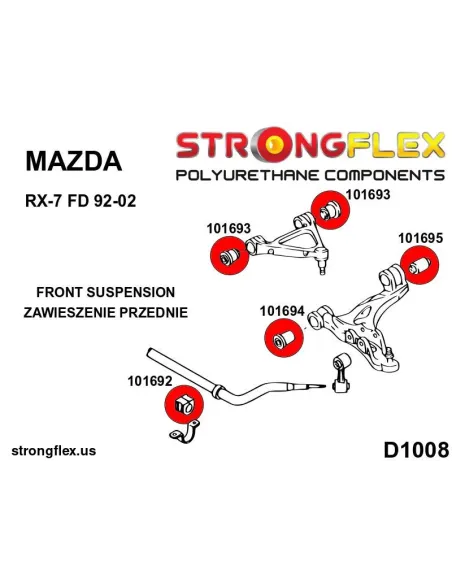 101692A: Front anti roll bar bush SPORT