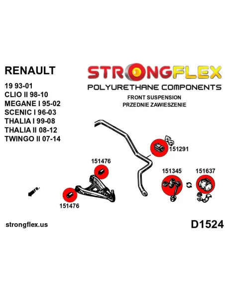156079B: Front suspension bush kit