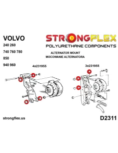 231955A: Alternator bush mount 27,5mm SPORT 2