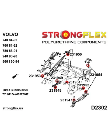 236203A: Full suspension bush kit SPORT