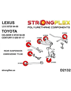 216252A: Rear suspension bush kit SPORT 2