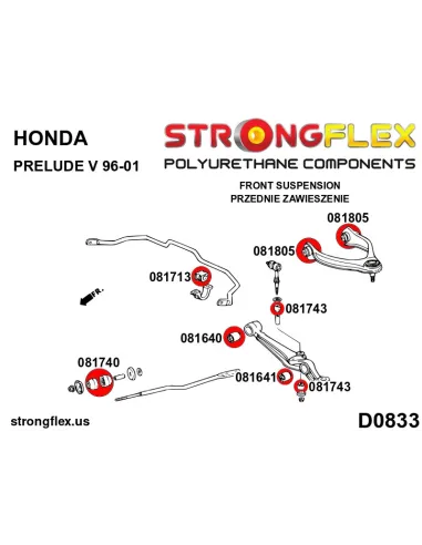 086222A: Front suspension bush kit SPORT