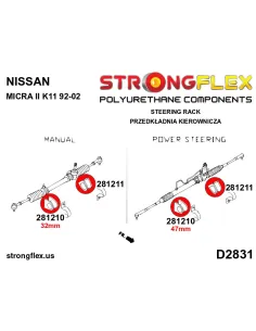 281210A: Steering rack bush SPORT 2