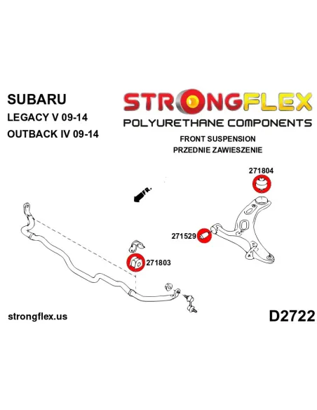 271803A: Front anti roll bar bush SPORT