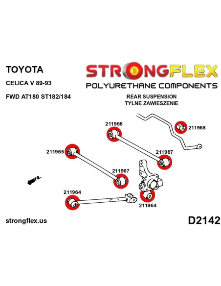 216262A: Rear suspension bush kit SPORT