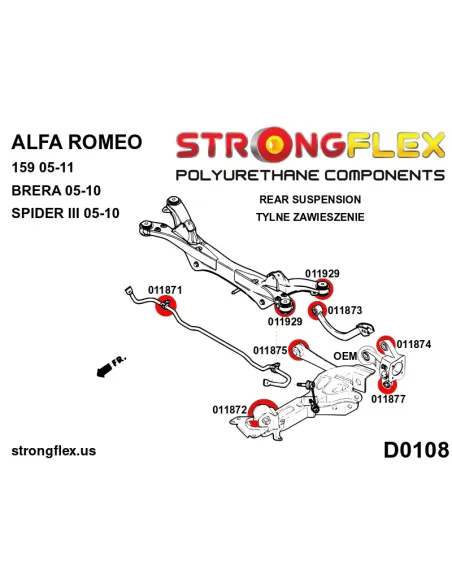 016247A: Rear suspension bush kit SPORT