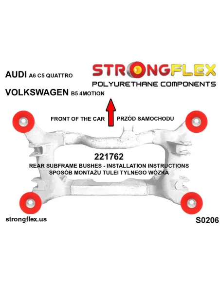 226225B: Rear subframe bush kit