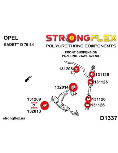 131209B: Front wishbone - front bush 37mm
