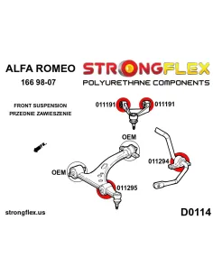 016080A: Front upper arm bush kit eccentric SPORT 2