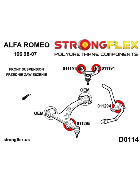 016080A: Front upper arm bush kit eccentric SPORT