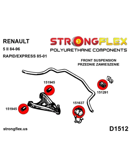 151291A: Front anti roll bar bush SPORT
