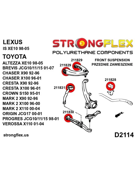 216232B: Front suspension bush kit