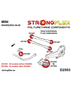 251306B: Rear anti roll bar bush 2