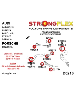 026250B: Front suspension bush kit 2