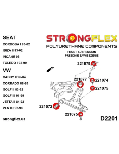 221072A: Front wishbone - front bush 30mm SPORT