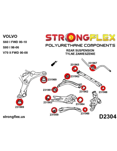 231966B: Rear track control arm outer bush