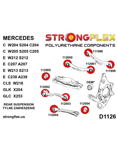 116258A: Full suspension polyurethane bush kit SPORT