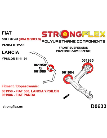066066A: Front suspension bush kit SPORT