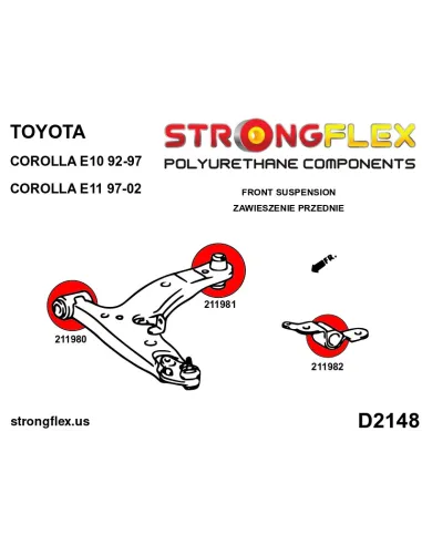 216269A: Front suspension bush kit SPORT