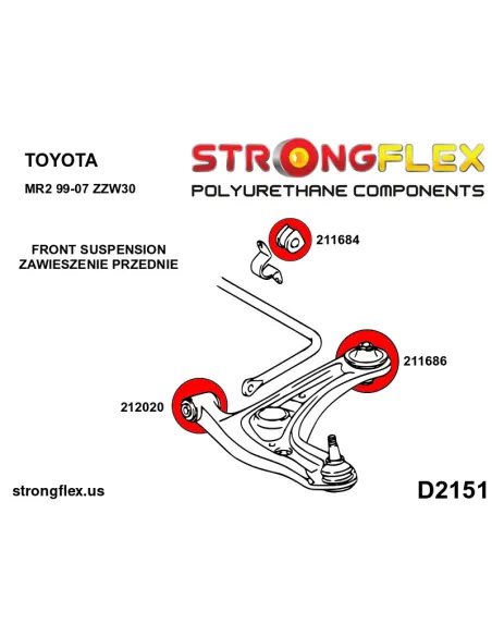 211684A: Front anti roll bar bush SPORT