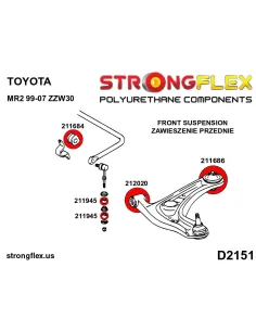 216270B: Front suspension bush kit 2