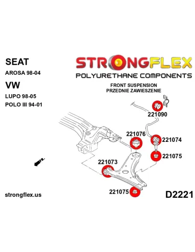 221074B: Front anti roll bar eye bolt bush
