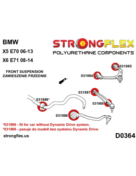 036055B: Front suspension bush kit