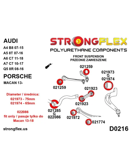 026259A: Full suspension polyurethane bush kit SPORT