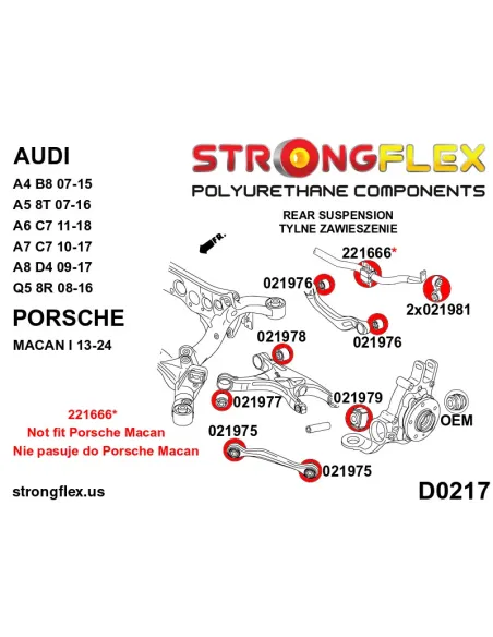 026259A: Full suspension polyurethane bush kit SPORT